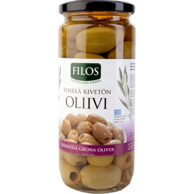 FILOS Kreeka rohelised kivideta oliivid 480g