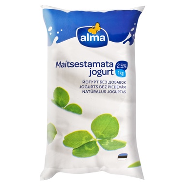 ALMA Maitsestamata jogurt 2,5% 1kg (kile)