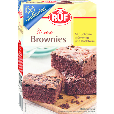 RUF Brownie küpsetussegu šokol. laastudega 420g (gluteenivaba)