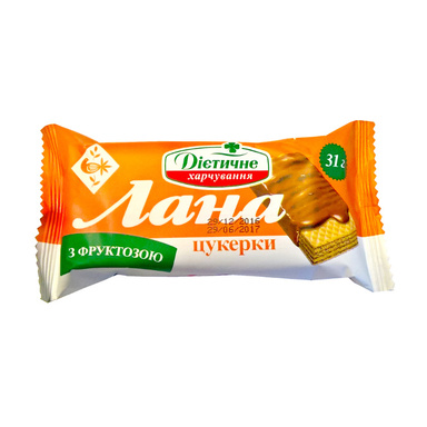 LANA Vahvlikompvekid fruktoosiga 372g (12x31g)