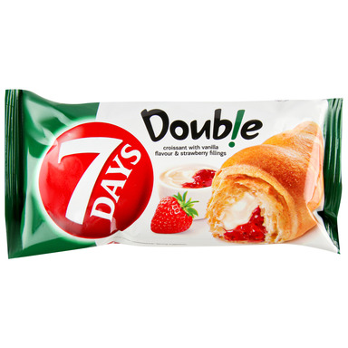 7 DAYS Double croissant vanilje-maasikatäidisega 60g