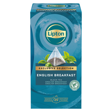 LIPTON English Breakfast must tee 25x2g (püramiid, foolium)