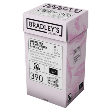 BRADLEY'S Organic Valge tee Strawb.&Vanilla 25x1,75g (ümbrik)