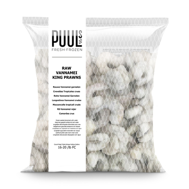 PUUL'S Vannamei krevetid 16/20 1kg/800g neto (kooritud, toored