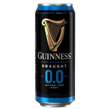 GUINNESS Alkoholivaba õlu Draught tume 44cl (purk)