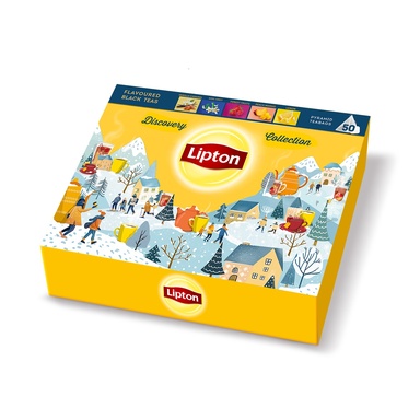 LIPTON Christmas musta tee assortii 5x10 (püramiid)