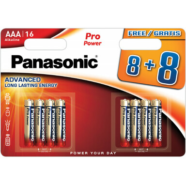 PANASONIC Pro Power Patarei LR03PPG/16B 8+8tk